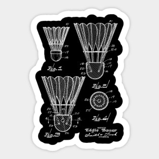 Badminton Vintage Patent Drawing Sticker